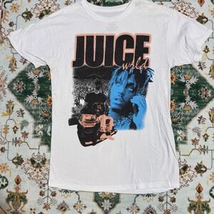 Juice Wrld T Shirt White Graphic Tee‎ Mens Short Sleeve